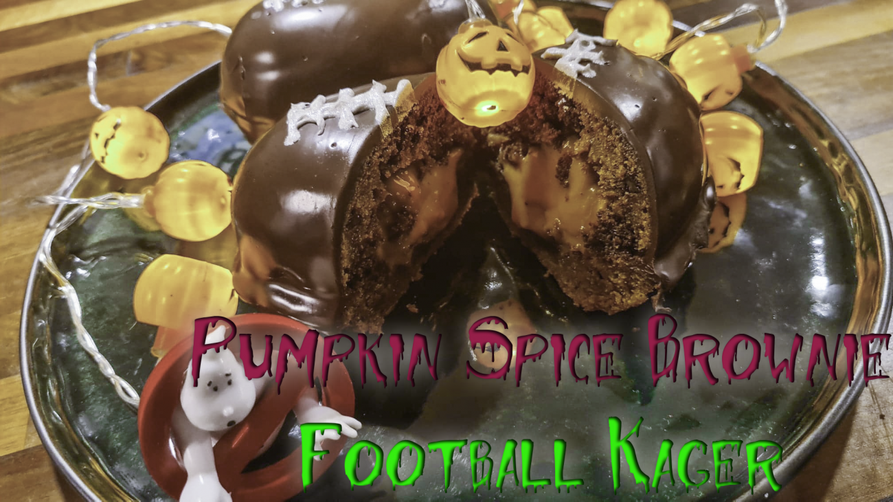 Pumpkin Spice Brownie Football Kager